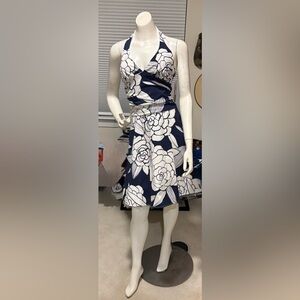 NWT Ruby Rox Blue and White Floral A-Line Skirt